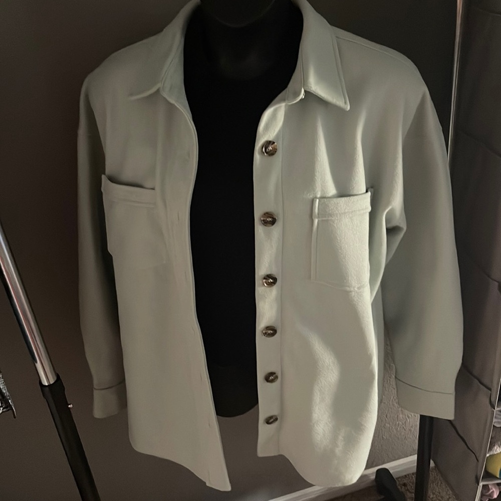 Light green trench coat